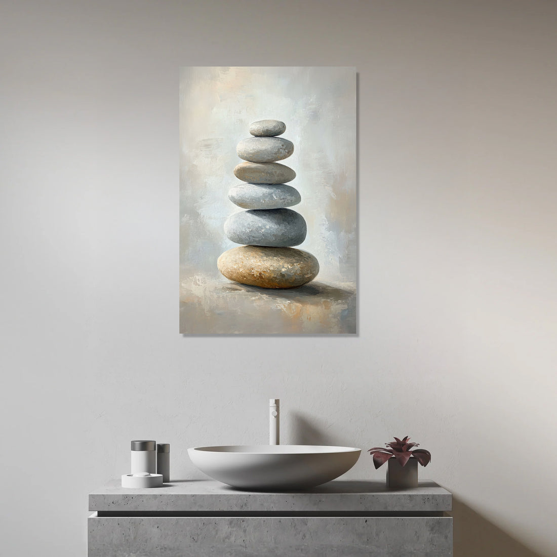 Pebble Balancing Act Canvas - Secondary Image 3