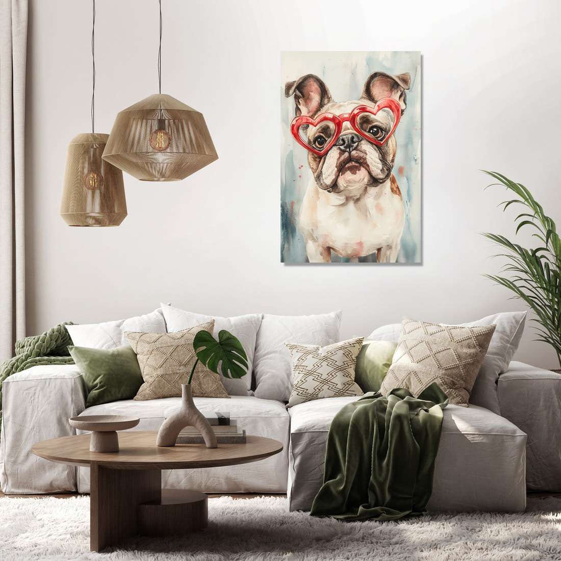 Red-Hearted Bulldog Canvas - Secondary Image 2