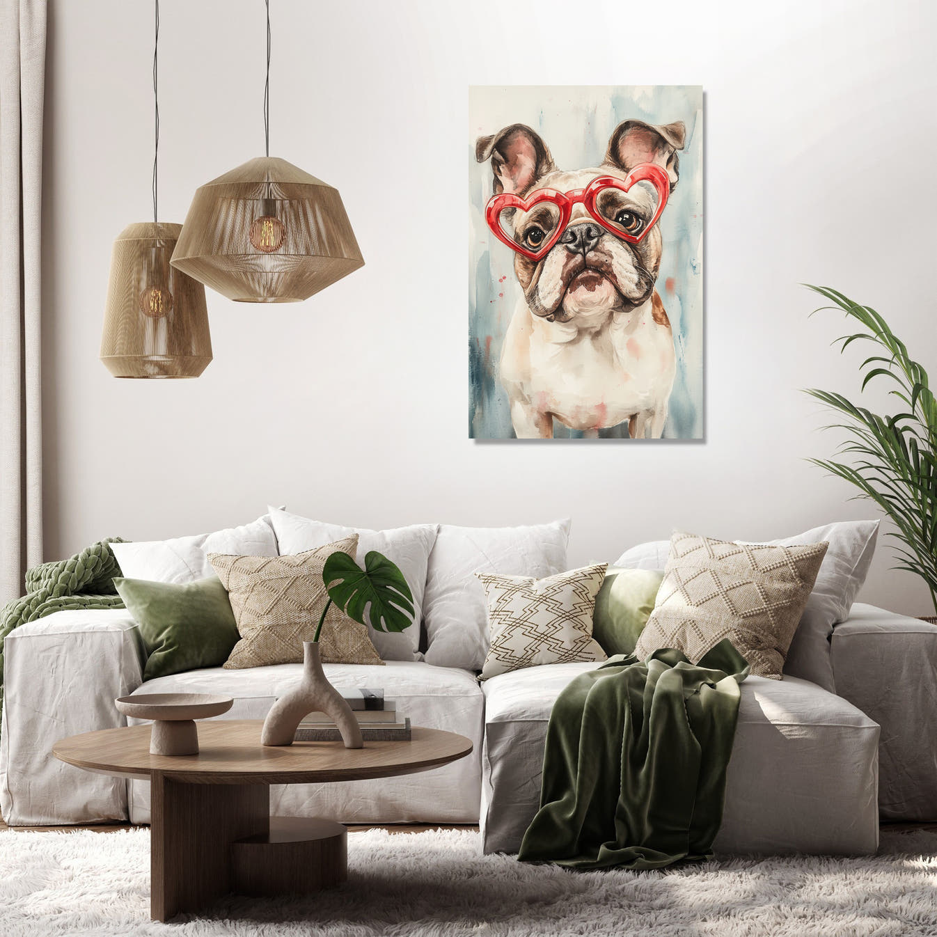 Red-Hearted Bulldog Canvas - Secondary Image 2