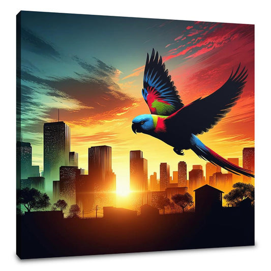 Urban Flight Silhouette Canvas - Main Image