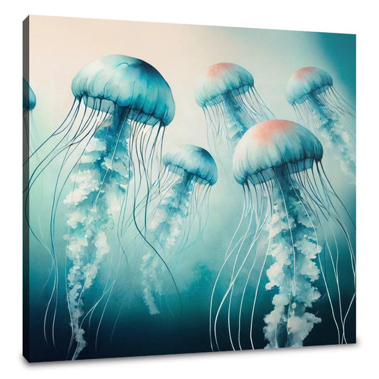 Serene Jellyfish Drift Canvas - Main Image