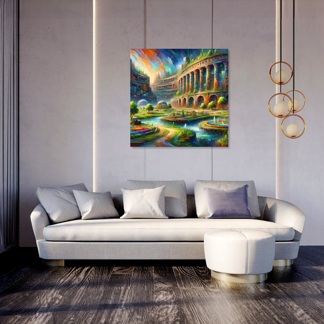 Future Echoes Amidst Ruins Canvas - Secondary Image