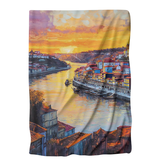 Porto Sunset Reflections Blanket - Main Image