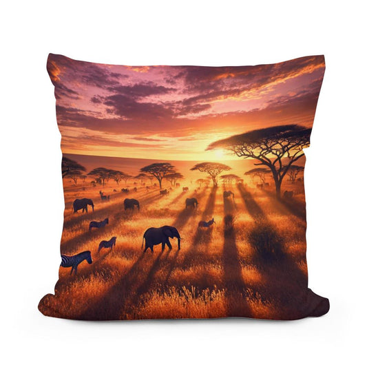 Golden Savannah Cotton Pillow - Main Image