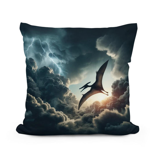 Storm Rider Pterodactyl Cotton Pillow - Main Image