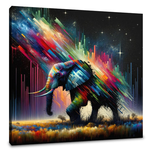 Elephant Night: Modern Majesty Canvas - Main Image