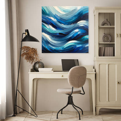 Oceanic Rhythms Abstract Canvas - Secondary Image 4