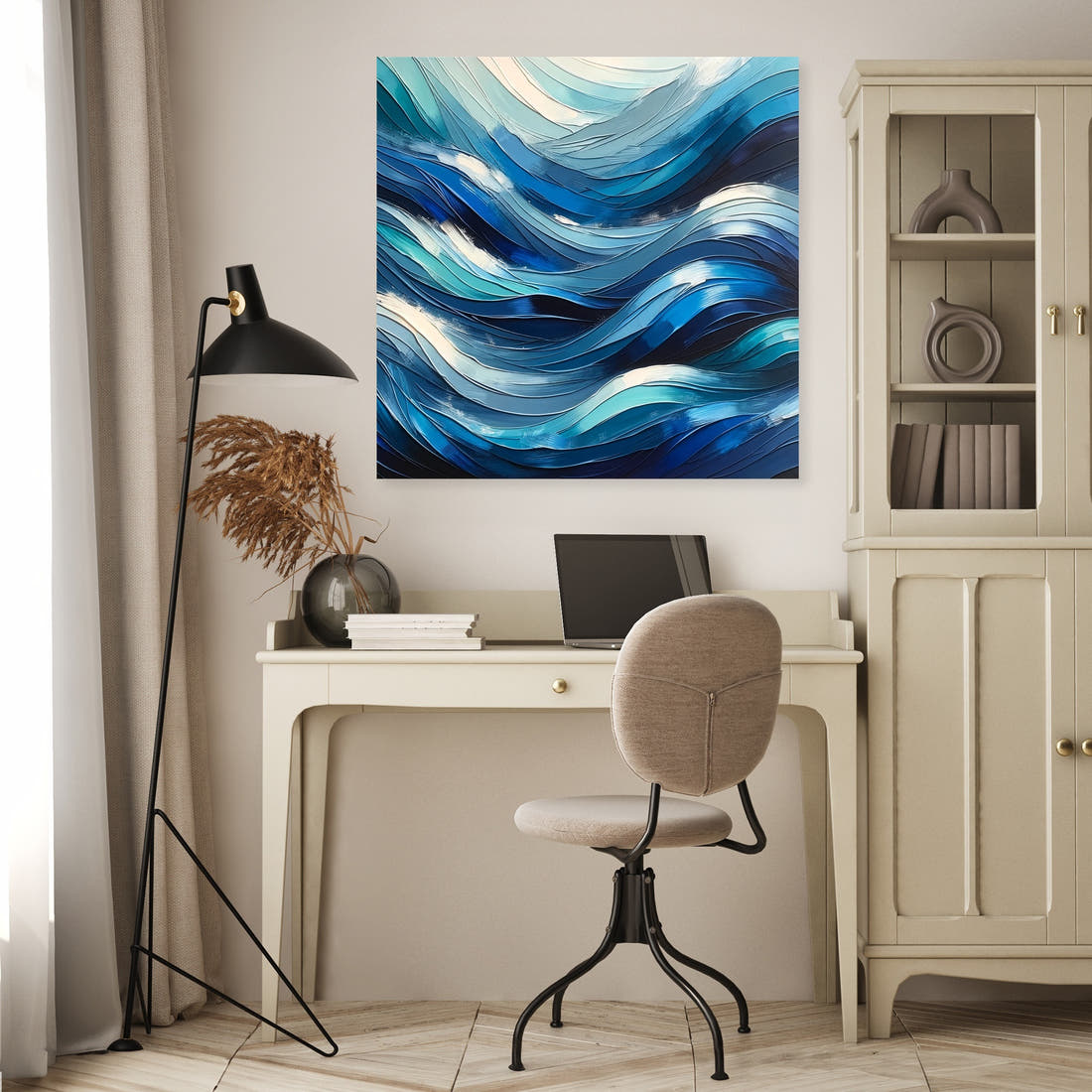 Oceanic Rhythms Abstract Canvas - Secondary Image 4