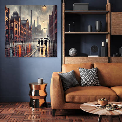Industrial Rainfall Manchester Canvas - Secondary Image 3