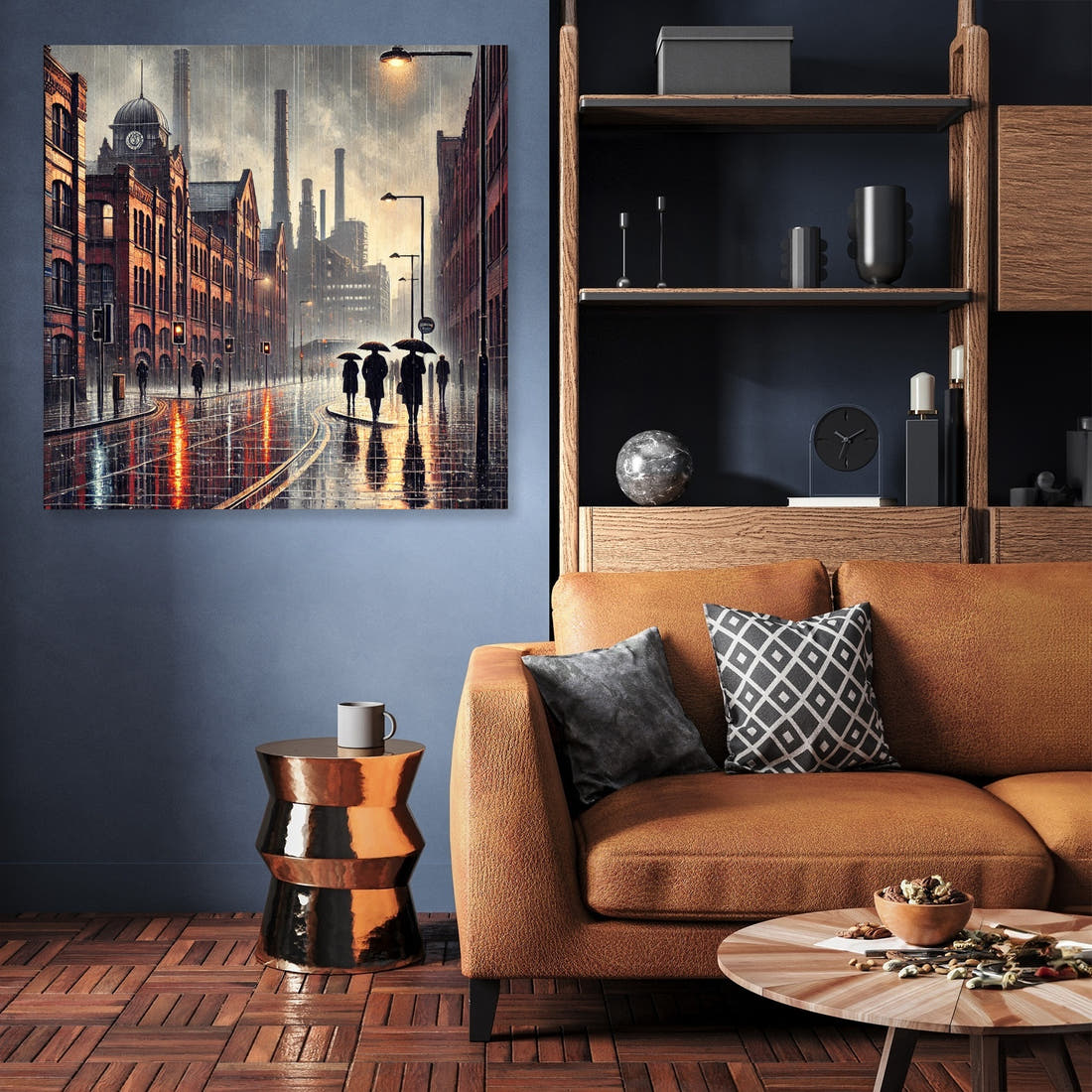 Industrial Rainfall Manchester Canvas - Secondary Image 3
