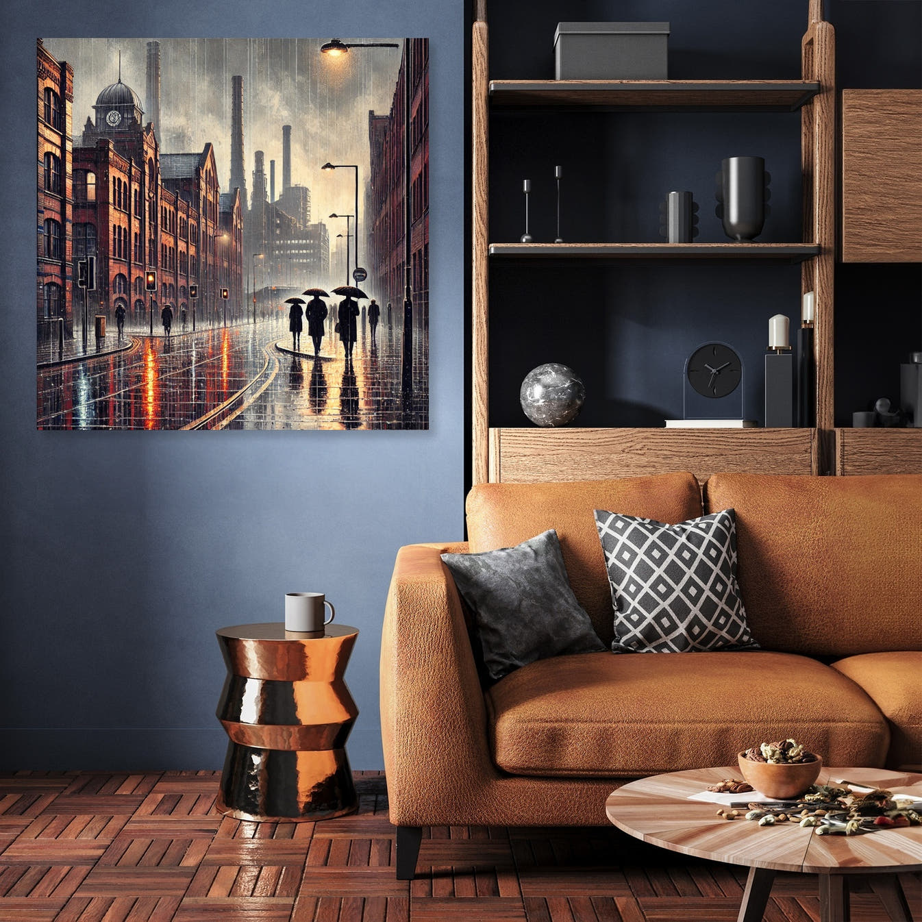 Industrial Rainfall Manchester Canvas - Secondary Image 3