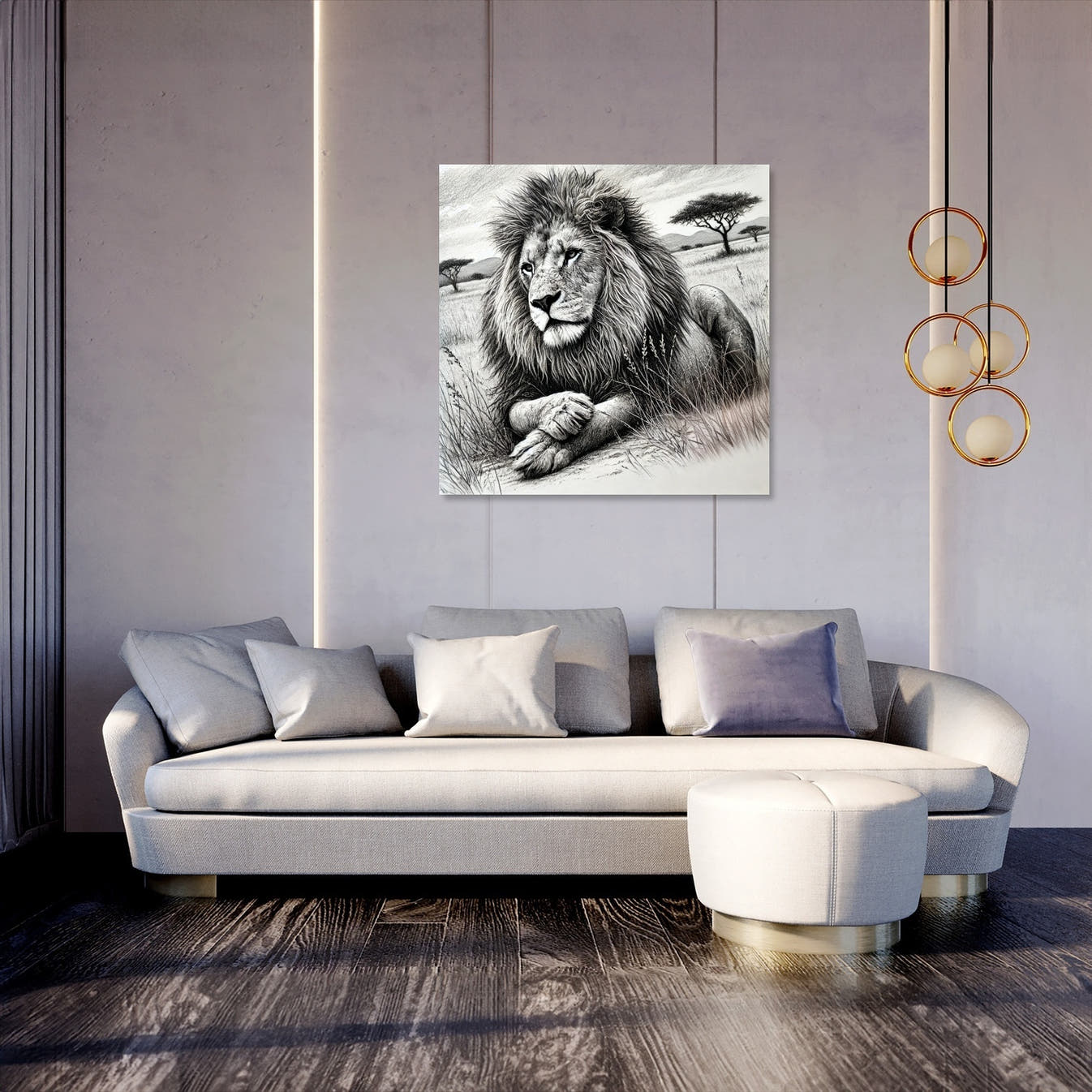 Serene Savannah Majesty Canvas - Secondary Image