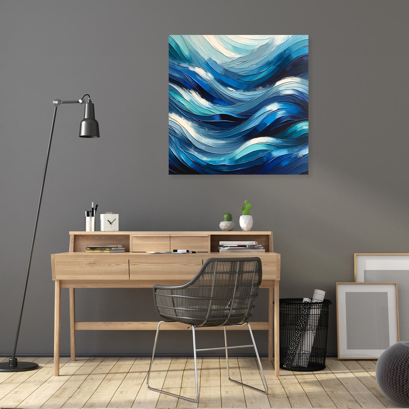 Oceanic Rhythms Abstract Canvas - Secondary Image 5