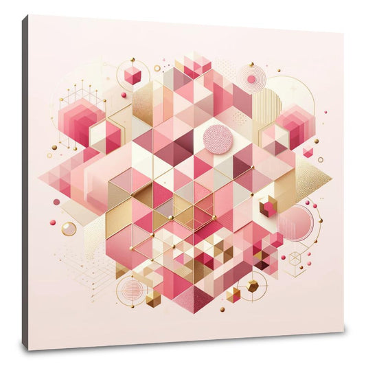 Pink Geometric Harmon Canvas - Main Image