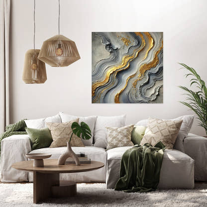 Golden Elegance Flow Canvas - Secondary Image 2