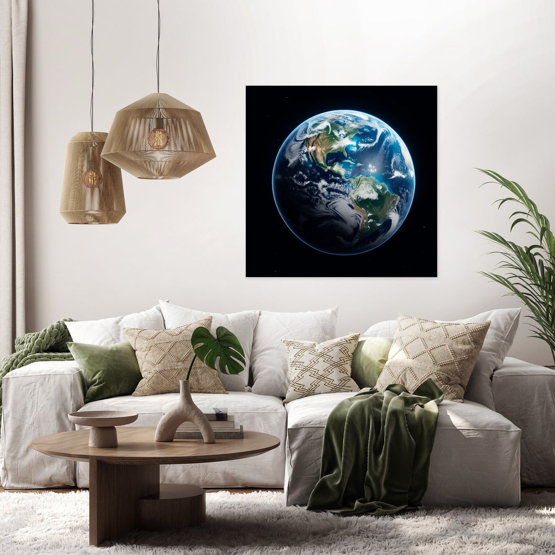Earth's Nocturnal Elegance Canvas - Secondary Image 2