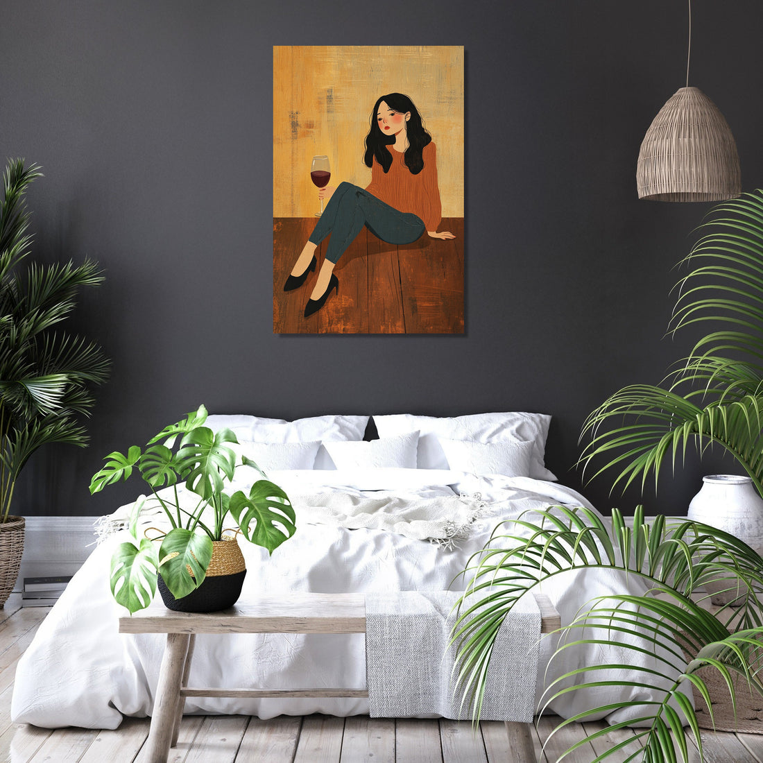 Woman with Wine Canvas - Secondary Image 6