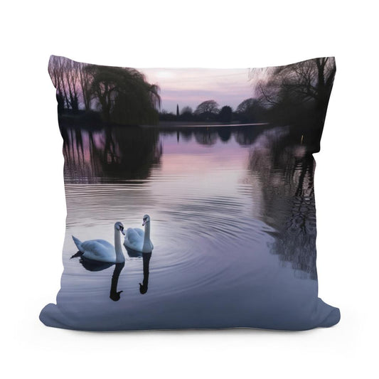 Twilight Swans Cotton Cushion - Main Image
