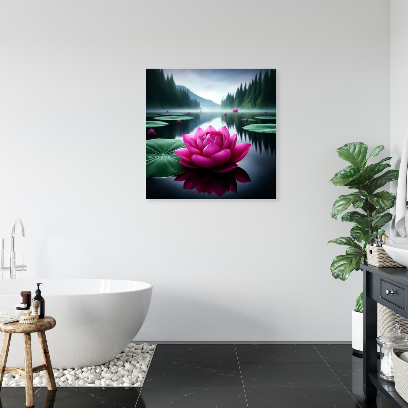 Lotus Tranquility Canvas - Secondary Image