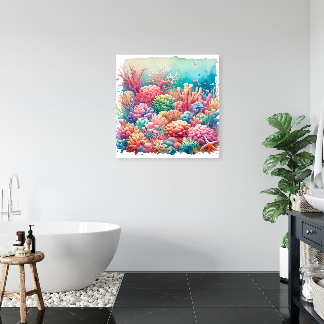 Vibrant Coral Reef Canvas - Secondary Image