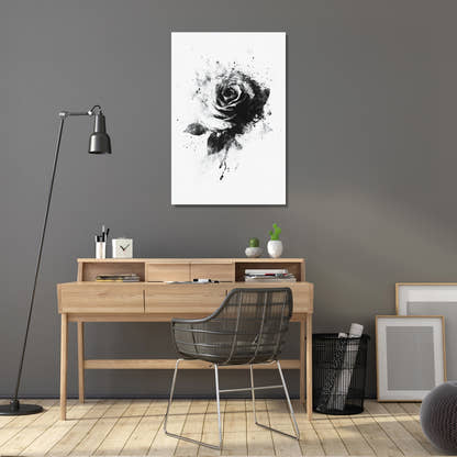 Monochrome Rose Elegance Canvas - Secondary Image 5