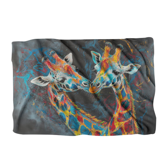 Vibrant Giraffe Duet Blanket - Main Image