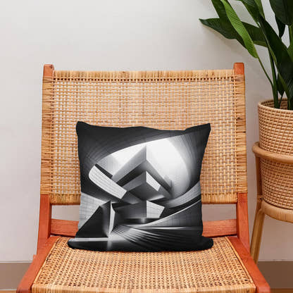 Modern Mirage: Light and Structure Cotton Cushion - Secondary Image 2