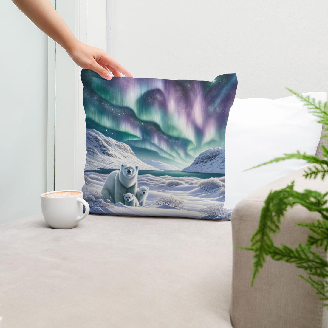 Arctic Whisper Cotton Pillow - Secondary Image 5