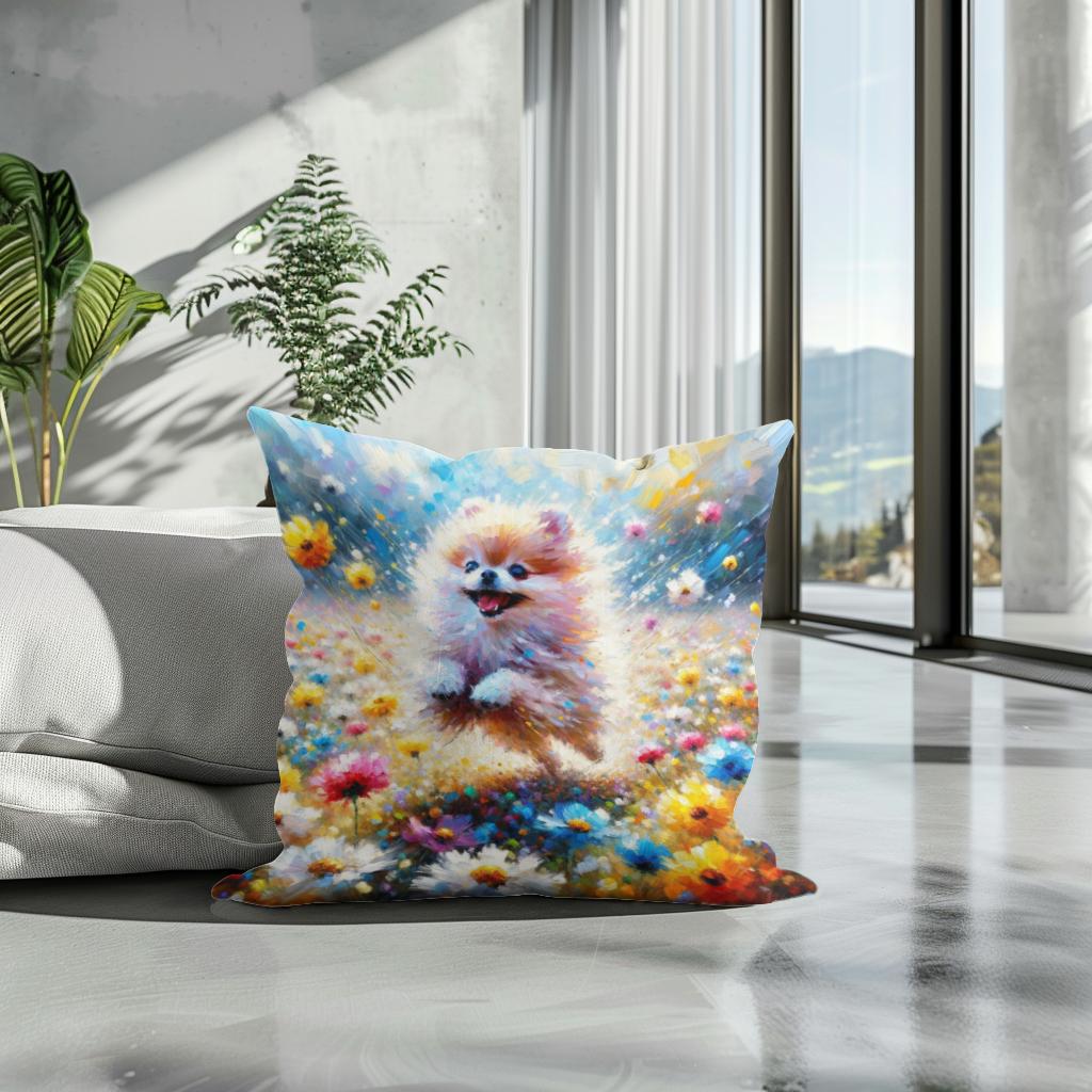 Pomeranian Joy Cotton Cushion - Secondary Image 3