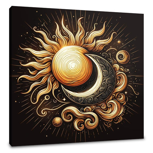Golden Celestial Harmony Canvas - Main Image