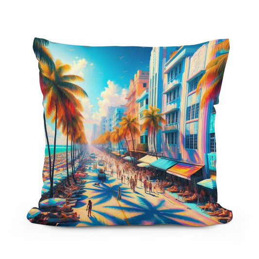 Vibrant Miami Summer Cotton Cushion - Main Image