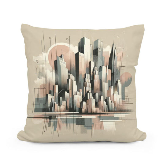 Cityscape Urban Symphony Cotton Cushion - Main Image