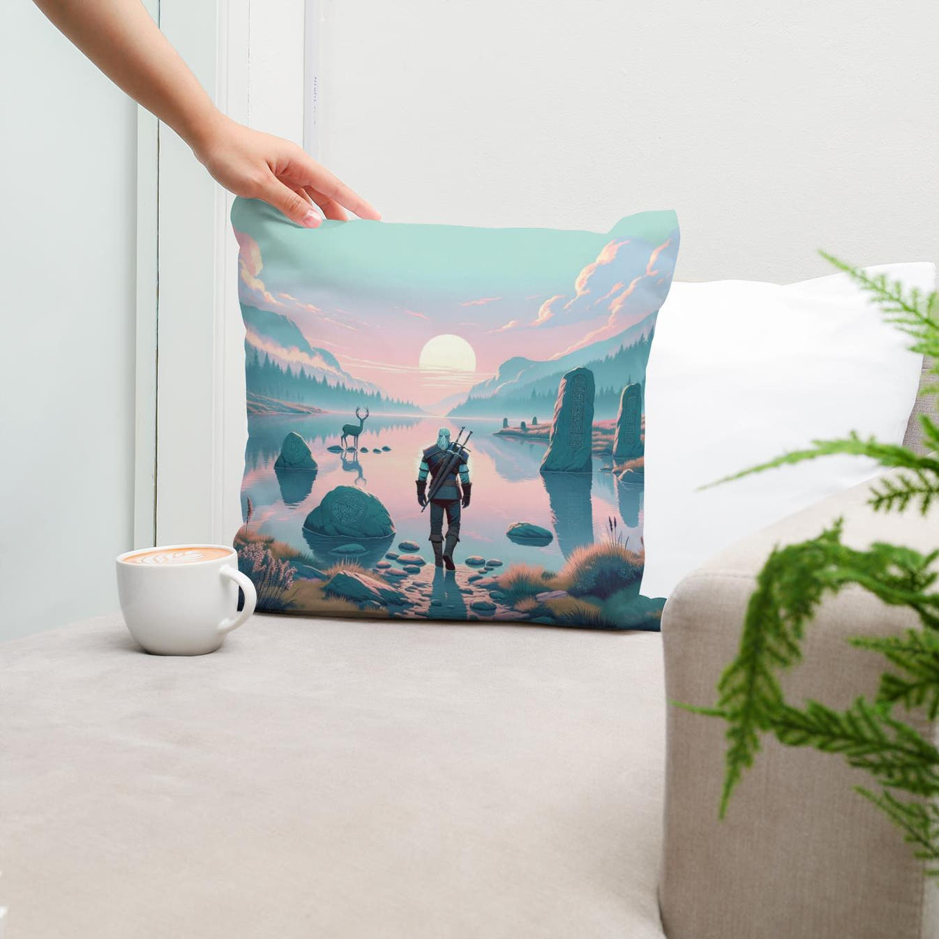 Twilight Tranquillity Cotton Cushion - Secondary Image 5