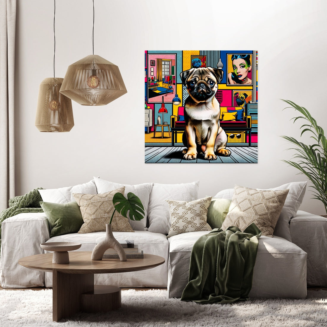Pop Art Pug Canvas - Secondary Image 2