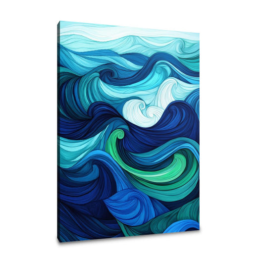 Ocean Rhythm Waves Canvas - Main Image
