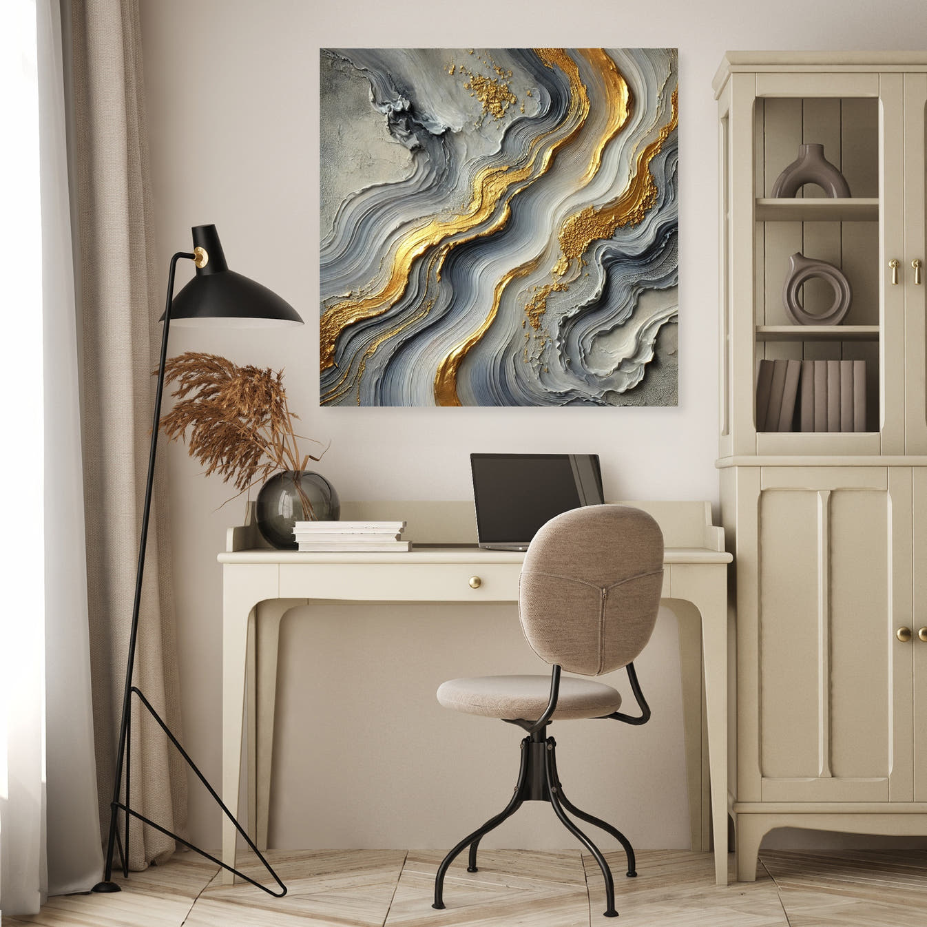 Golden Elegance Flow Canvas - Secondary Image 4