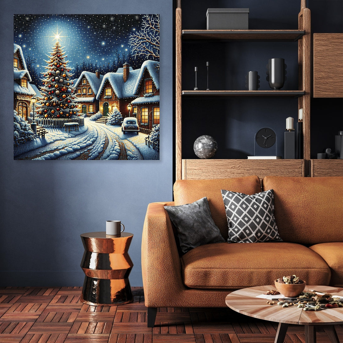 Winter's Melancholy Village Canvas - Secondary Image 3
