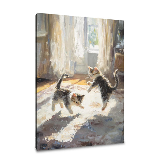 Sunlit Kitten Play Canvas - Main Image