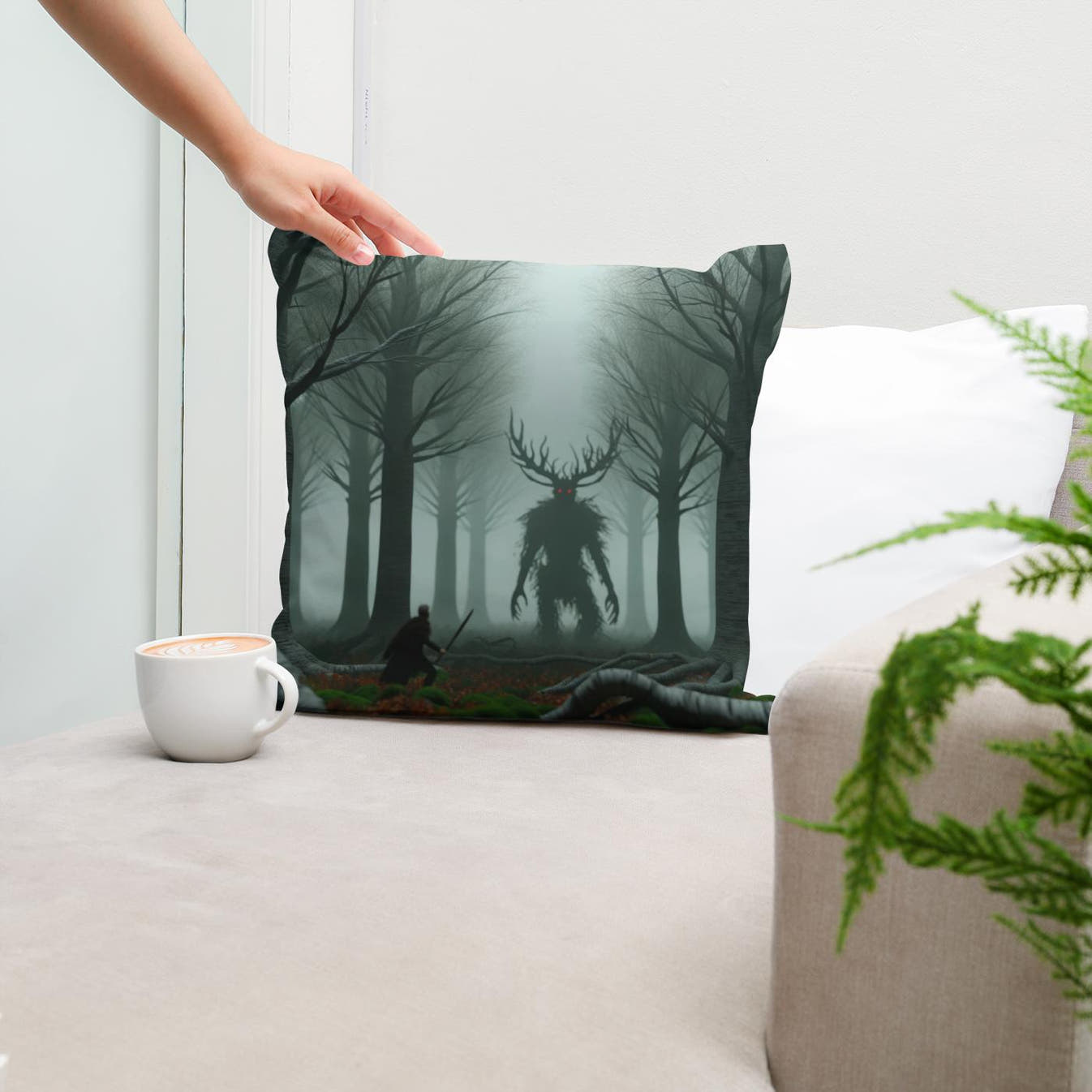 Forest Duel Cotton Cushion - Secondary Image 5