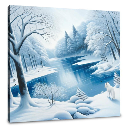 Winter Serenity with Fox Canvas - Main Image