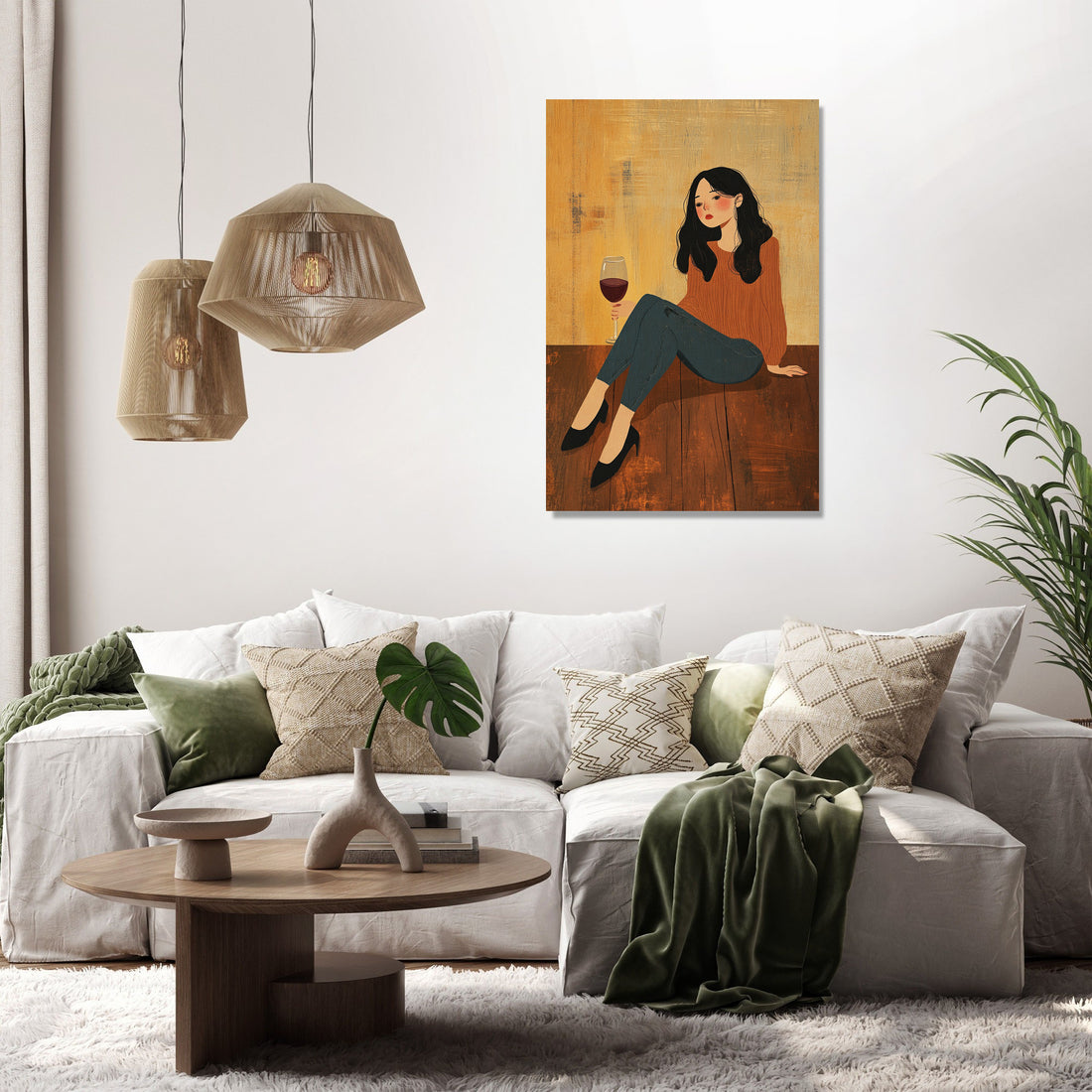 Woman with Wine Canvas - Secondary Image 2