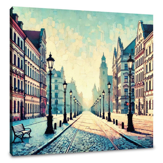 Serene Morning Old Town Canvas - Main Image
