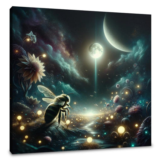 Night Bloom Bee Canvas - Main Image