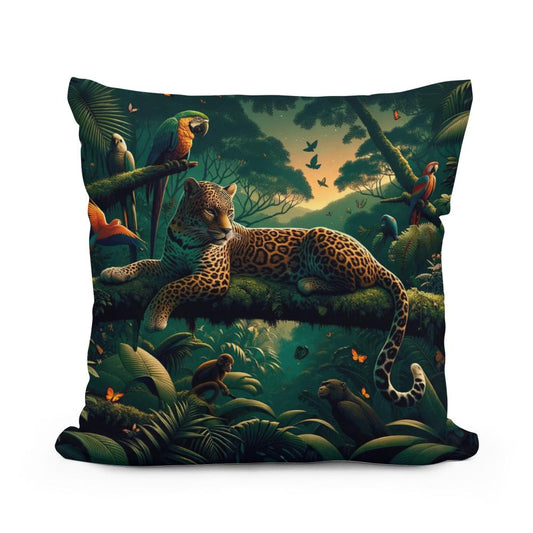 Twilight Jungle Cotton Pillow - Main Image