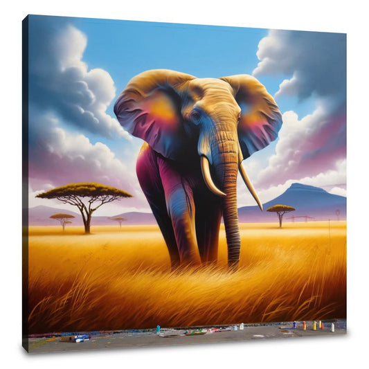 Majestic Elephant Savannah Canvas - Main Image