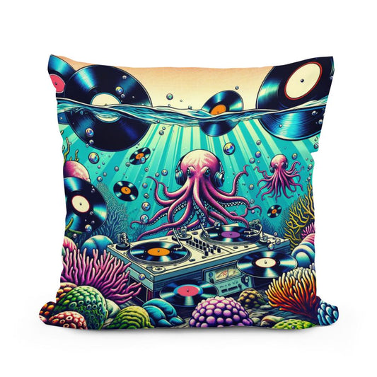 Vinyl Reef Rhythms Cotton Cushion - Main Image