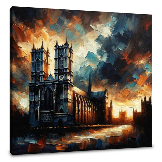London's Abbey at Dusk Canvas - Main Image
