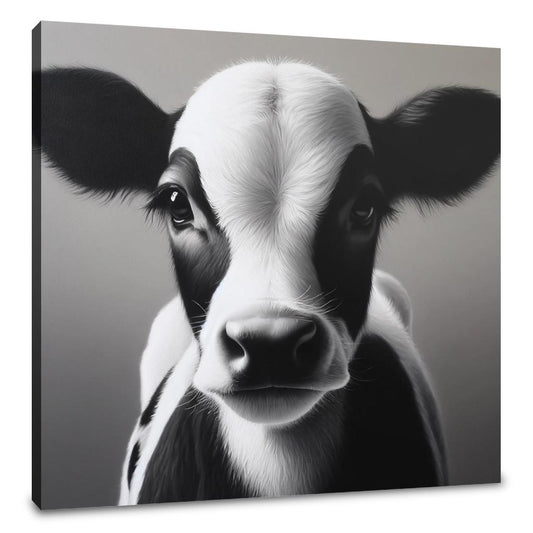 Monochromatic Serenity Cow Canvas - Main Image