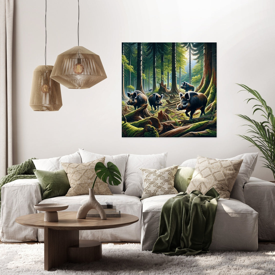 Woodland Boars Canvas - Secondary Image 2