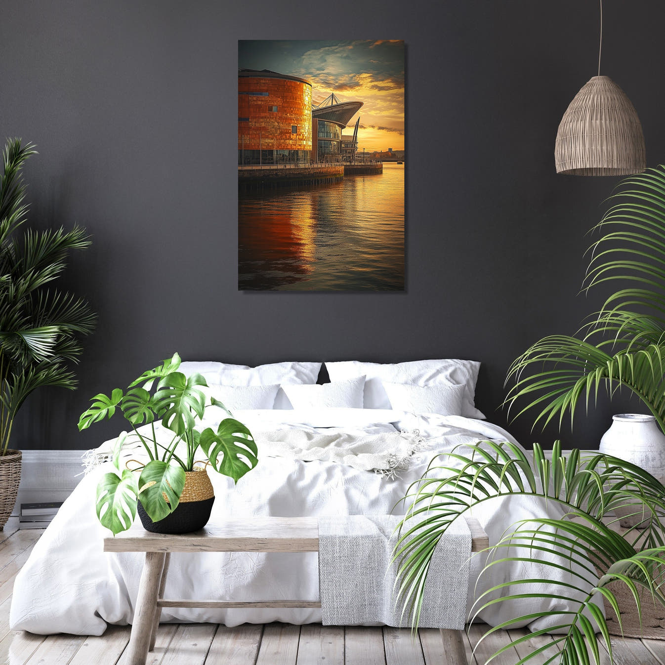 Cardiff Twilight Canvas - Secondary Image 6